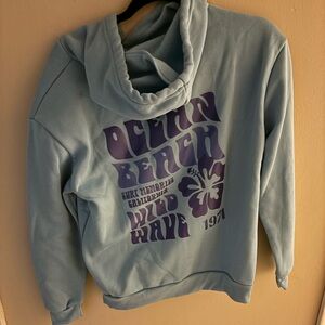 Blue Hoodie with lettering. size S/XS. from shein but good quality!!
